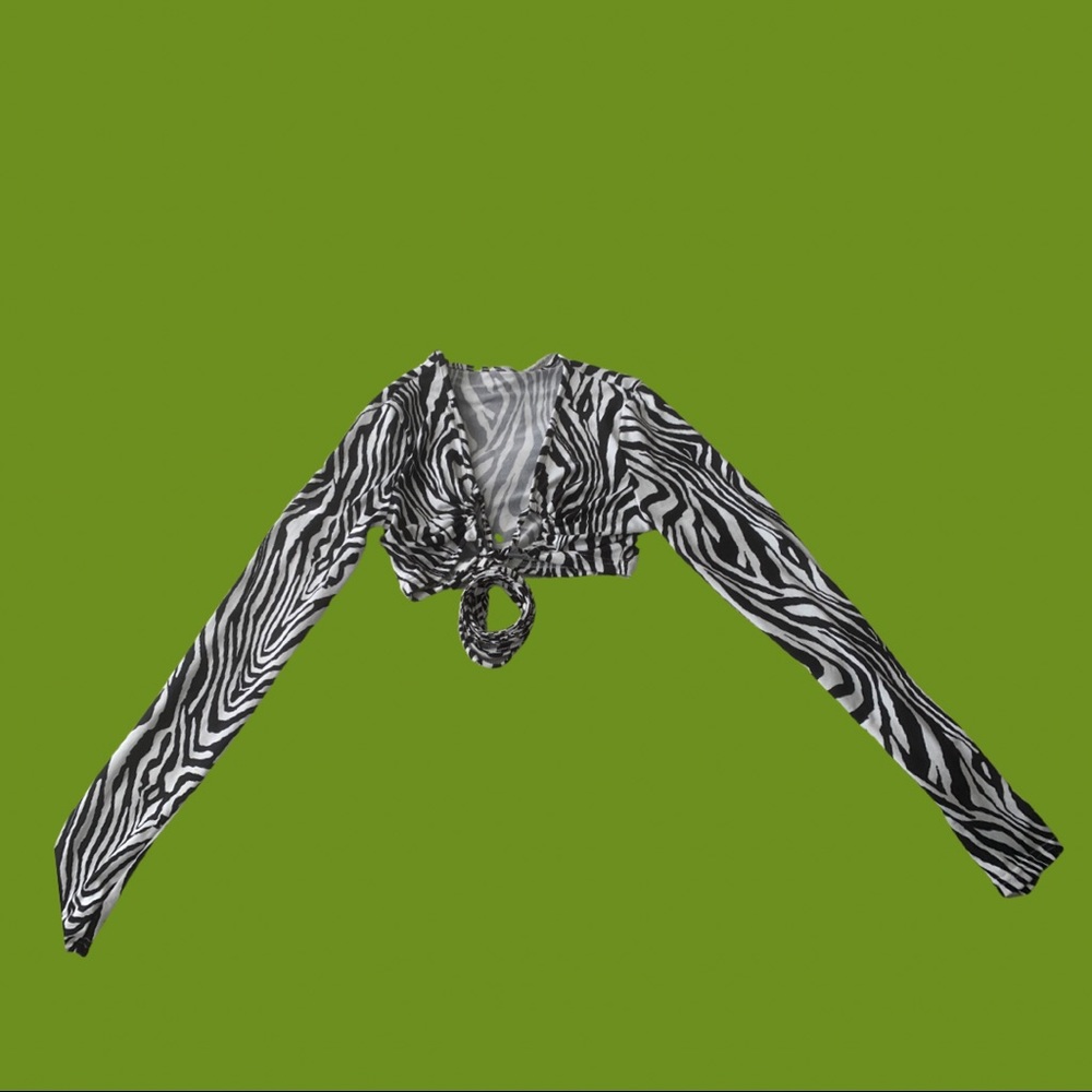 Zebra Print Crop with Front Tie